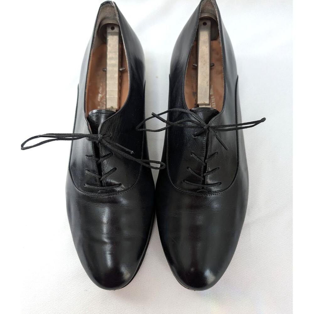 Ferragamo Tramezza Size 8.5D Leather Plain Toe Oxfords Shoes Black Reg $1490